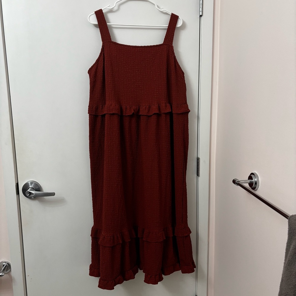 Rust Red Ruffle Tiered Sundress